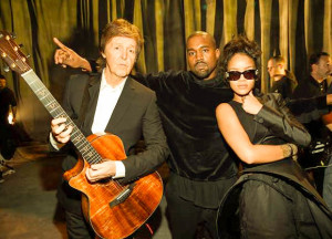 Paul McCartney, Kanye West, Rhianna -- Photo courtesy of Grammy.com for CaliforniaRocker.com California Rocker
