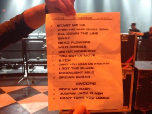 Stones setlist from Fonda Theatre