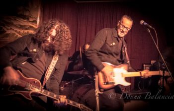 Dewey Peek with Chip Kinman during a Redwood gig - Photo © 2016 Donna Balancia