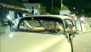 Lady Gaga emerges from a Cadillac - Photo courtesy Lady Gaga