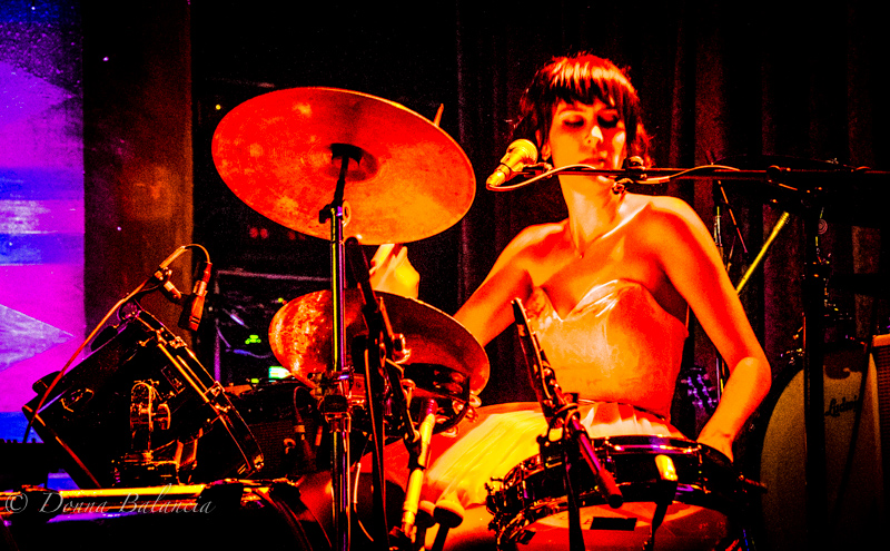 Bang Bangs of Cutty Flam Band is the hottest drummer around, prom dress and all - Photo © Donna Balancia