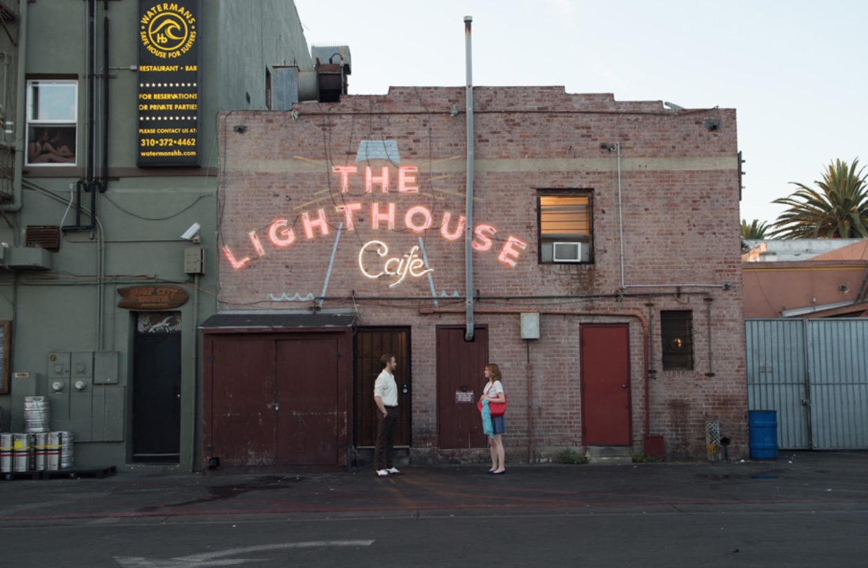The Lighhouse Cafe in Hermosa was featured in La La Land - Photo courtesy of Lionsgate for CaliforniaRocker.com