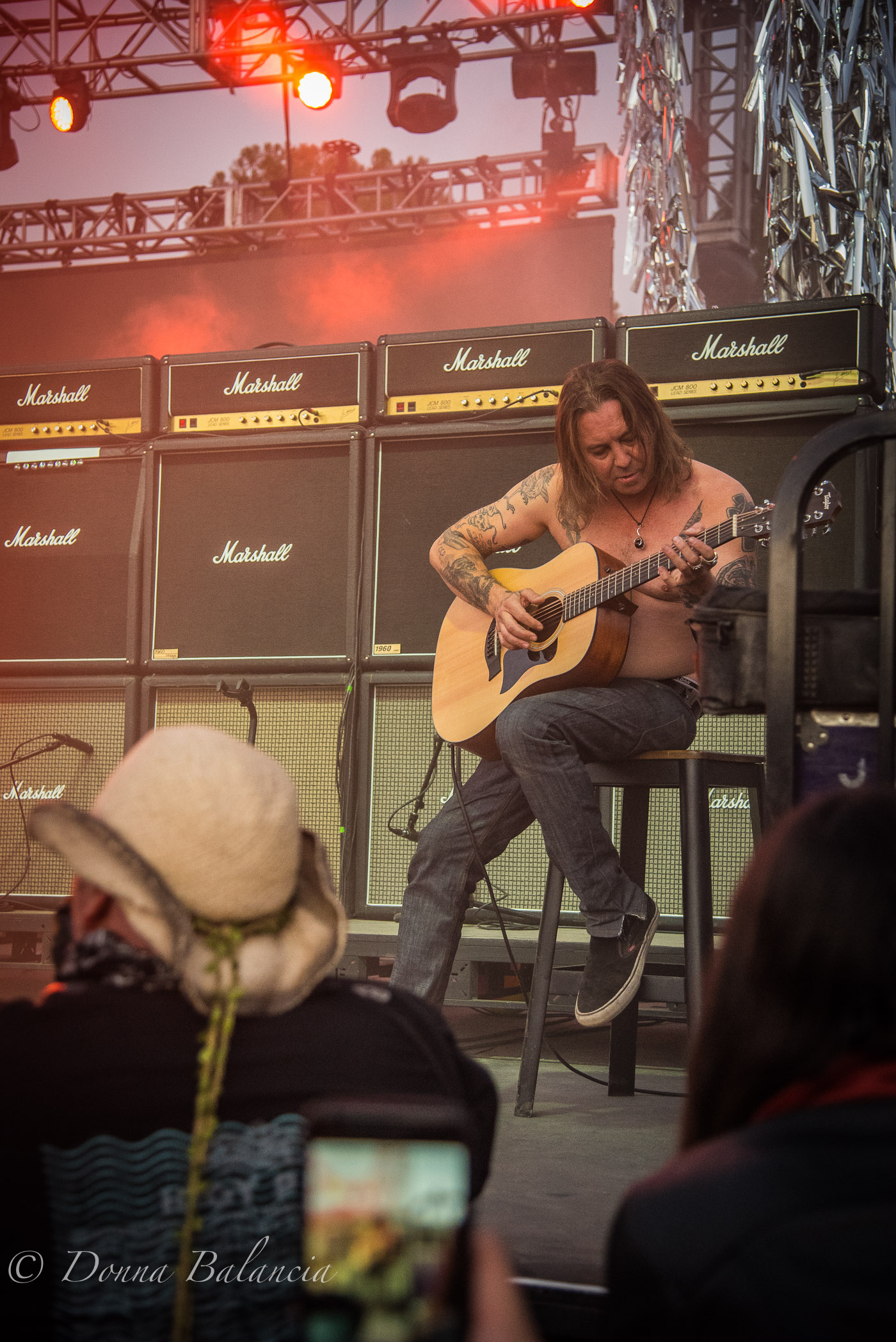 Sleep's Matt Pike plays some acoustic during a strong set at Desert Daze - Photo © 2017 Donna Balancia