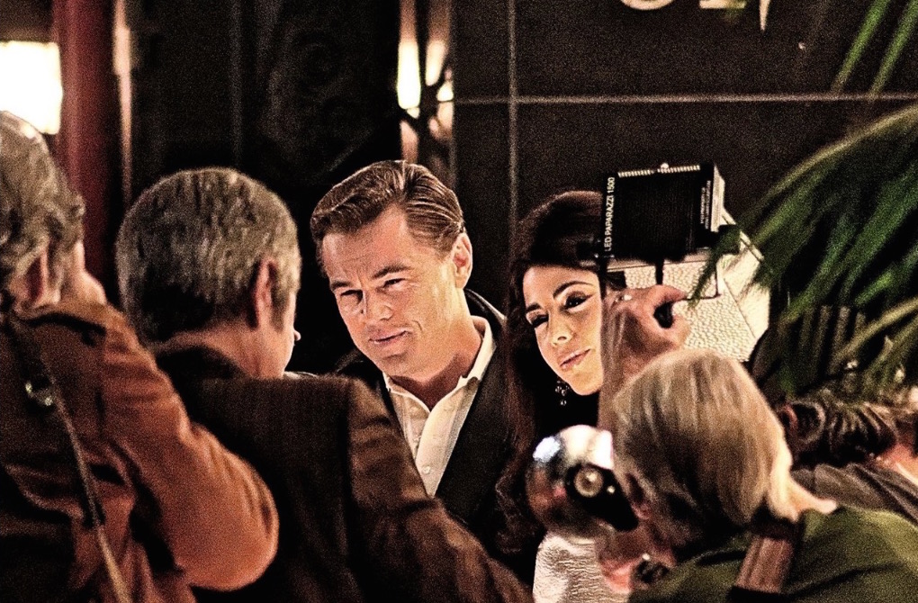 DiCaprio surrounded by paparazzi in a scene from 'Once Upon a Time in Hollywood' - All photos © 2018 Alyson Camus