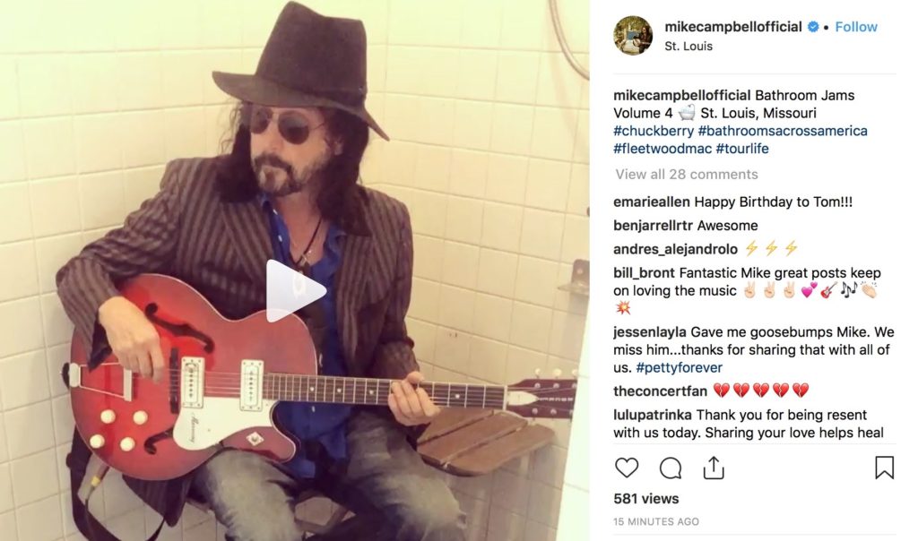 Mike Campbell plays for Tom Petty's birthday Oct. 20 2018 - Photo courtesy of Mike Campbell IG