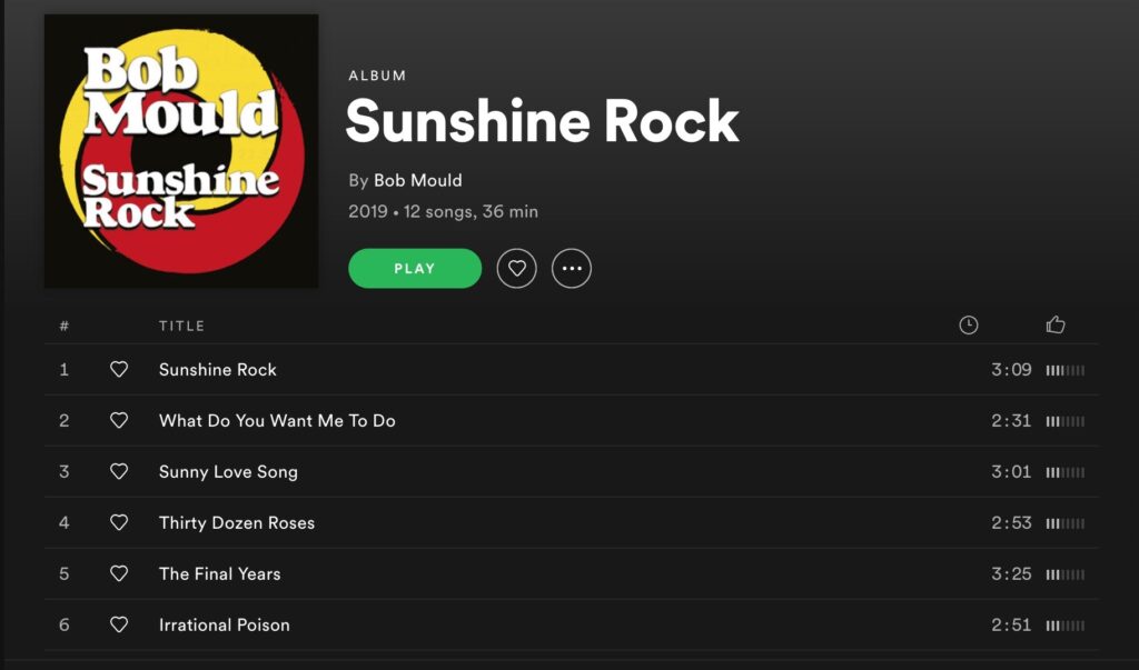 Bob Mould Sunshine Rock