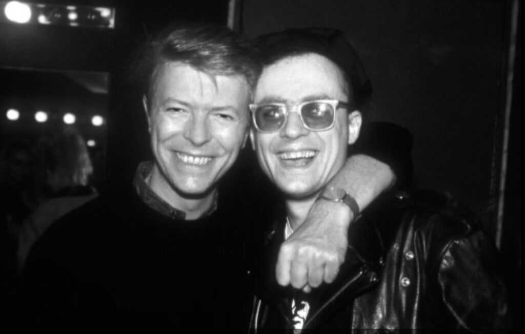 David Bowie with Kevin Armstrong - Photo by Paul McAlpine