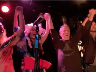 Craig Hammons takes a bow with Peelander Z - Courtesy of Robs Punk Shows Reviews