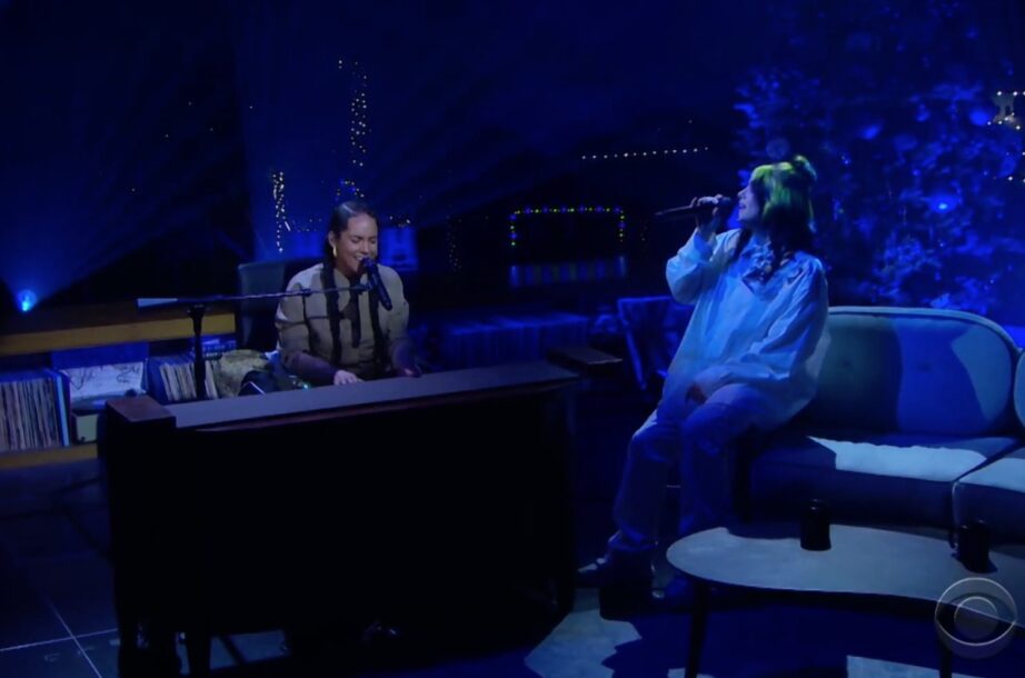 Alicia Keys and Billie Eilish on Late Late Show - Courtesy CBS