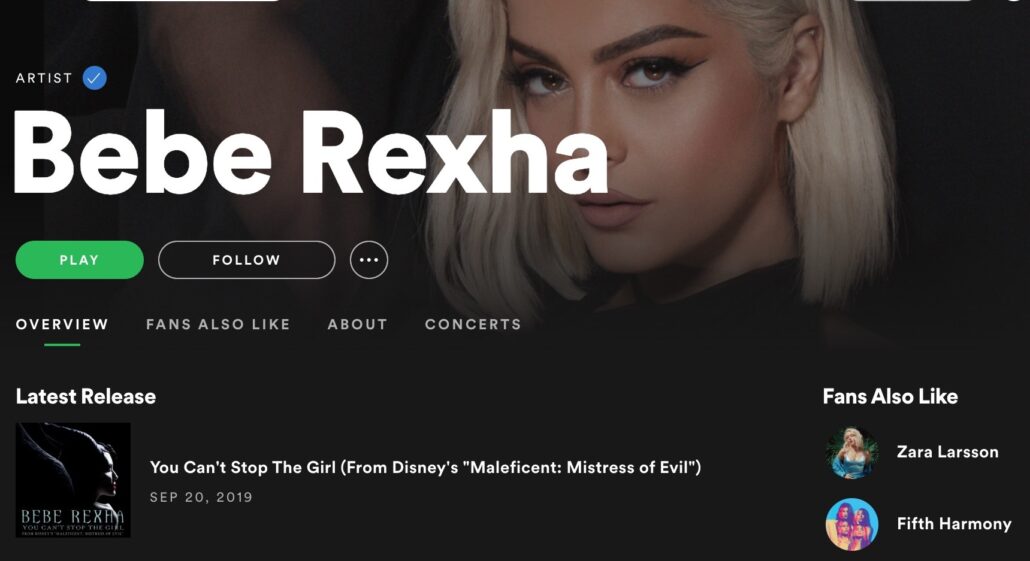 Bebe Rexha on Spotify