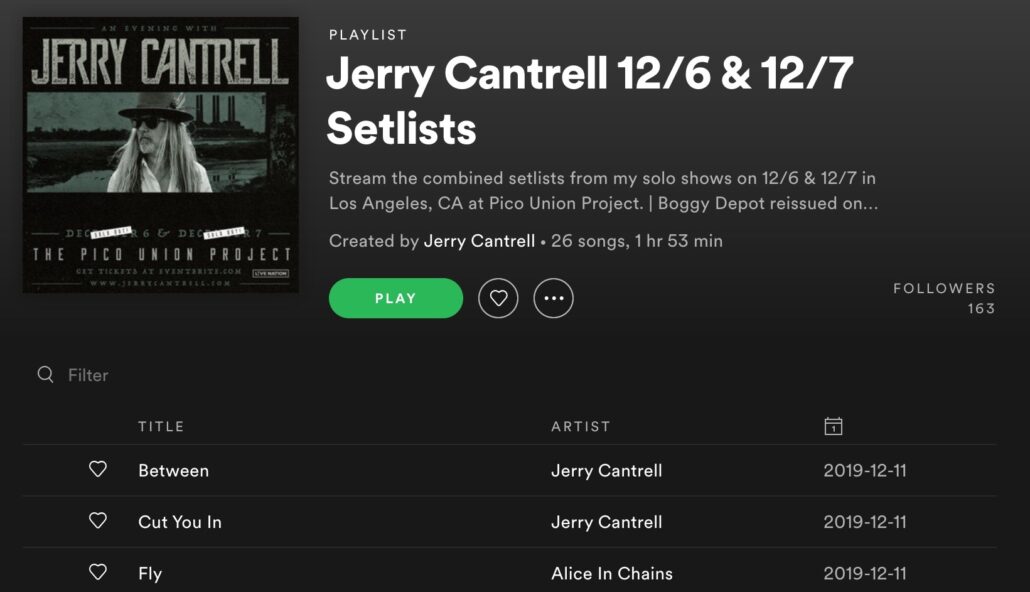 Jerry Cantrell music on spotify