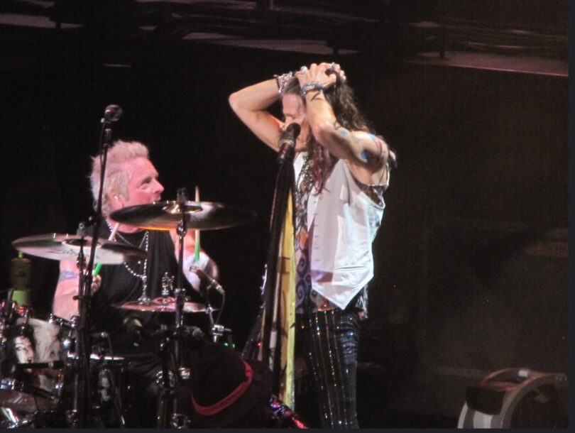 Joey Kramer and Steven Tyler on stage - Courtesy Bob N Jeff photo