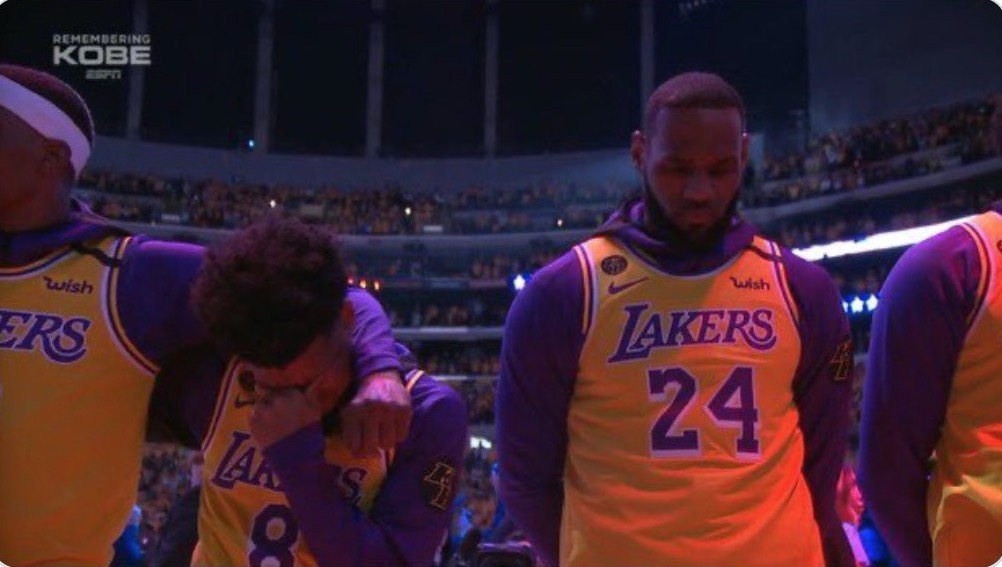 Laker teammates at Staples Center - Courtesy Lakers