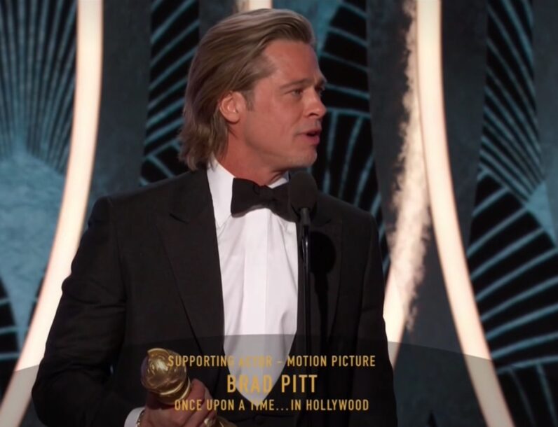 Brad Pitt won Golden Globe Best supporting actor motion picture