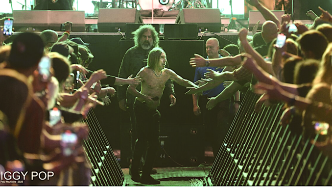 Iggy Pop walks through the outreached arms of the fans - All photos © 2025 Paul McAlpine