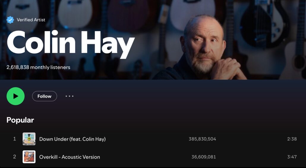 Colin Hay on Spotify