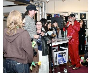 Kevin 'Callaghan is inducted by 10 students from hiscurrent School of Visual Arts class - Photo by Steve Leung
