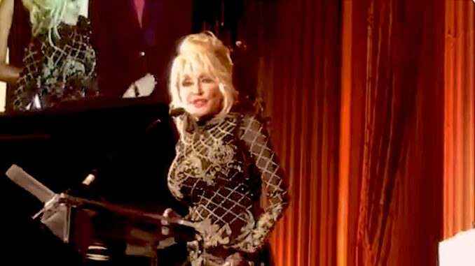 Dolly Parton was honored by the Los Angeles Press Club in 2018 - Image capture by Donna Balancia US Rocker